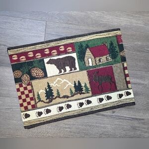 Log Cabin Table Runner Tapestry Home Decor Accent Country